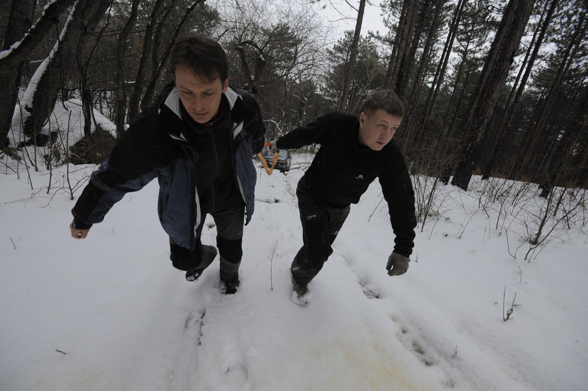 Размотка троса лебедки.