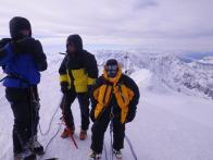 На вершине. Слева направо: Кирилл Мешков, Семён Шилов, Юрий Круглов