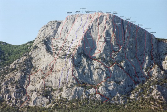 Маршруты на Куш-Кая, отобранные для марафона Чемпионата России по альпинизму