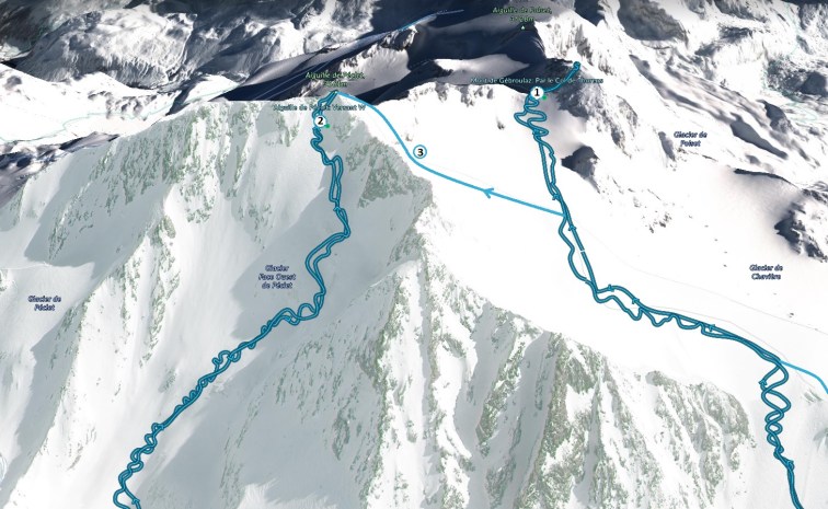 Маршруты ски-альпинизма на Peclet Gébroulaz